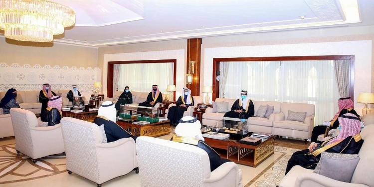 His Excellency The Deputy Governor of the Eastern Province welcome/receives the Chairman and members of the Board of Trustees of Imam Abdulrahman Bin Faisal University.