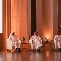 Dr. Abdullah Al kadi, Dr. Ghazi Alotaibi and Dr. Mohammed S. Alkathiri are on the Forum on Innovative and Impactful Teaching and Learning Practices stage.